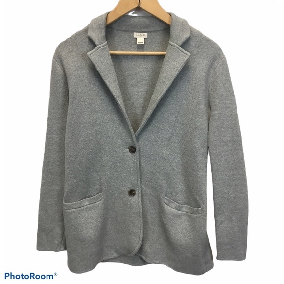 J. Crew Factory Sweater Blazer Light Grey - Picture 1 of 8